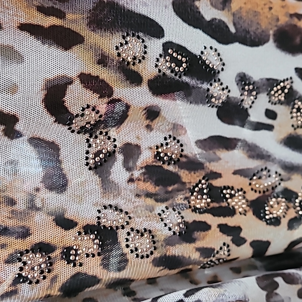 Valentina Sheer Patchwork Zip-Up Jacket With Rhin… - image 4